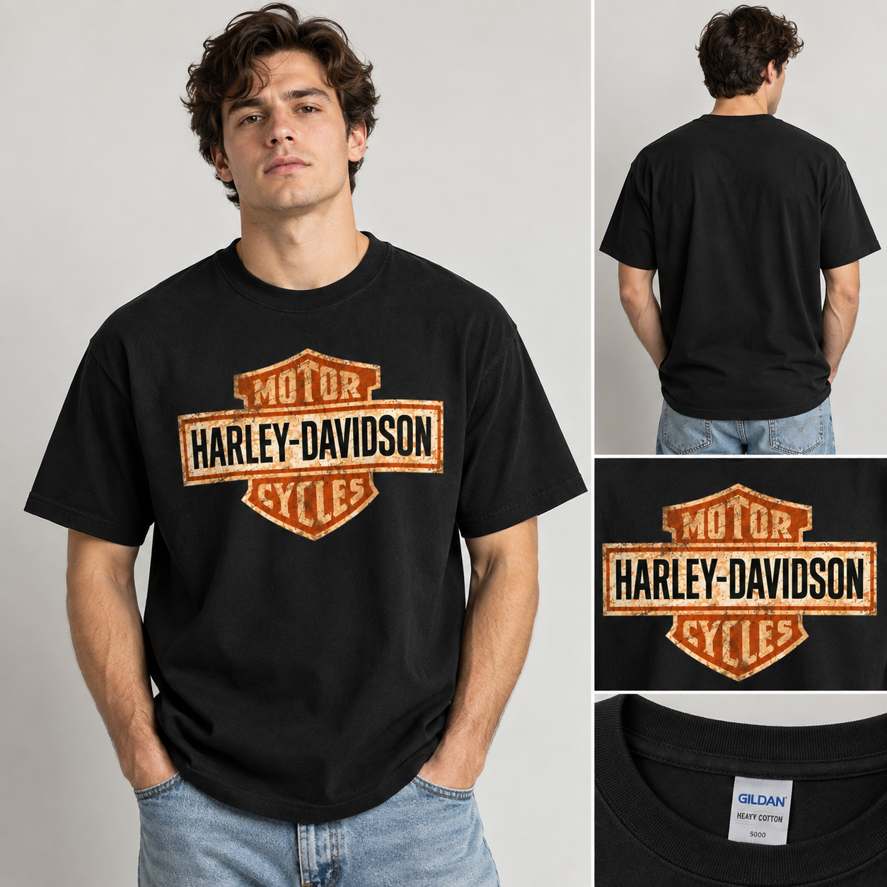 Harley Davidson Motorcycle Graphic Tee Vintage Biker Retro