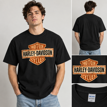Harley Davidson Motorcycle Graphic Tee Vintage Biker Retro