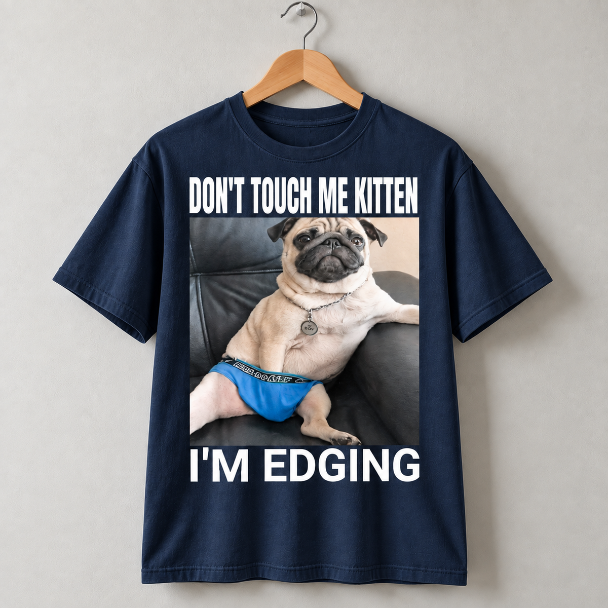 Funny Pug Don’t Touch Me Kitten Meme T-Shirt for Pug Lovers