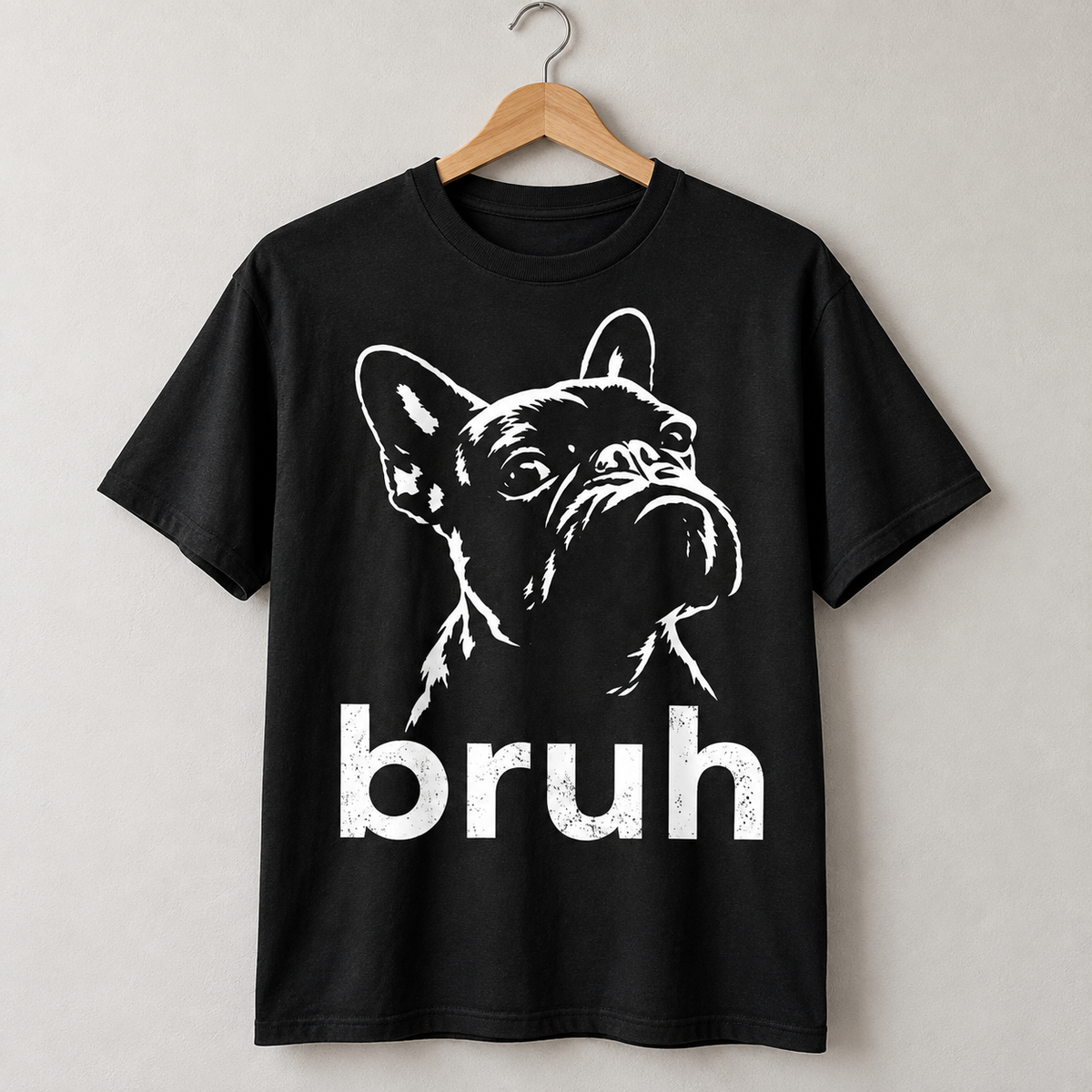 Funny French Bulldog Bruh Graphic T-Shirt Frenchie Dog Lover