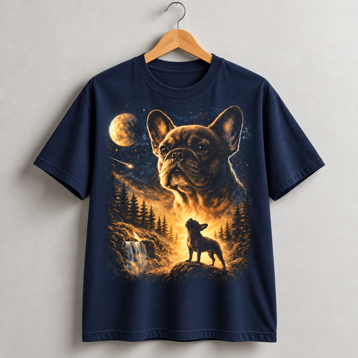 French Bulldog Moonlight Wilderness Graphic T-Shirt Dog Lover