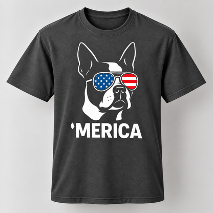 French Bulldog ’Merica Patriotic Graphic T-Shirt American Dog Lover