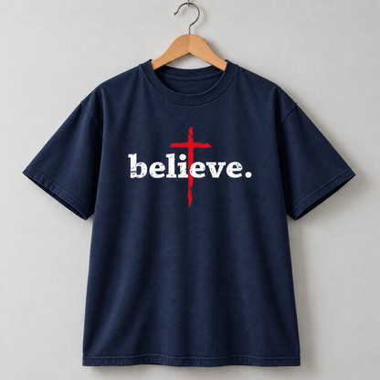 Jesus Faith Cross Christian T-Shirt Vintage Style