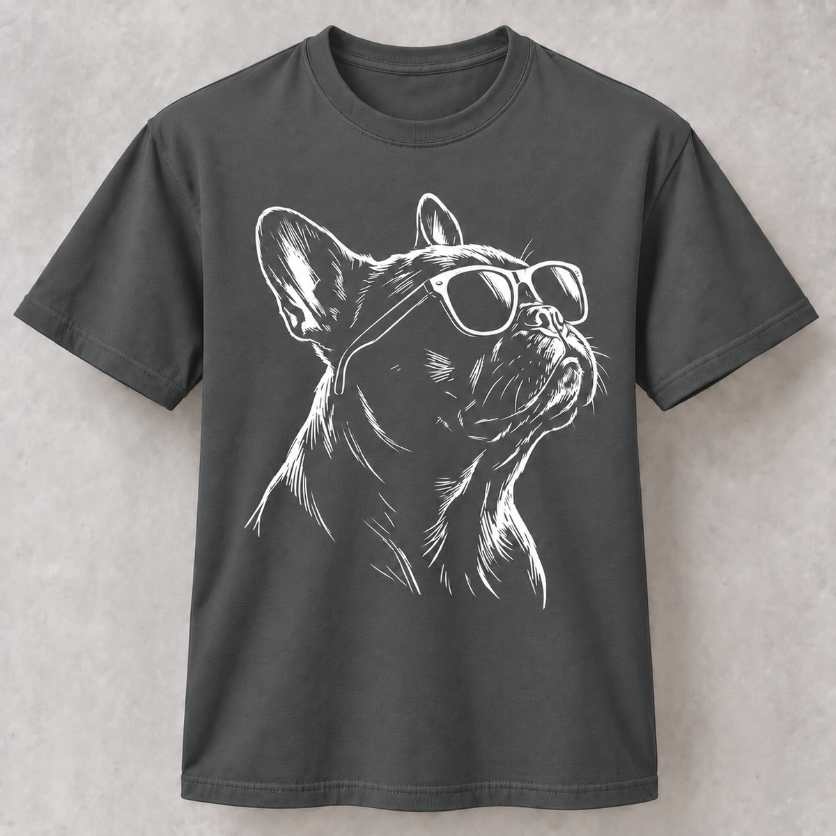Retro Frenchie with Shades T-Shirt, French Bulldog Portrait Dog Mom Dad Gift