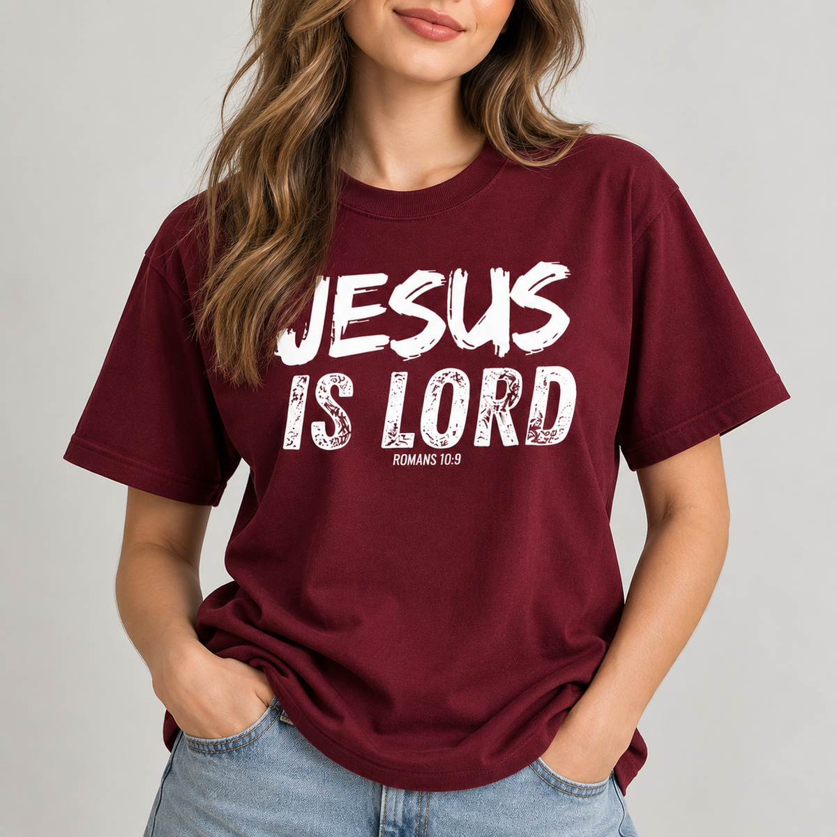 Jesus Is Lord Romans 10:9 Christian Faith T-Shirt