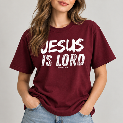 Jesus Is Lord Romans 10:9 Christian Faith T-Shirt