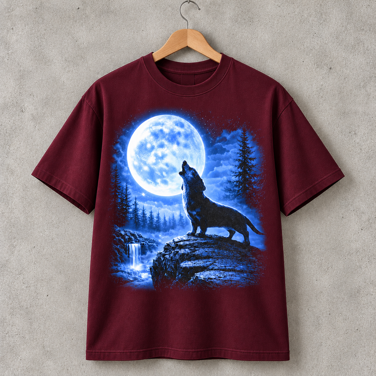 Corgi Howling at Full Moon T-Shirt, Night Forest Dog Tee