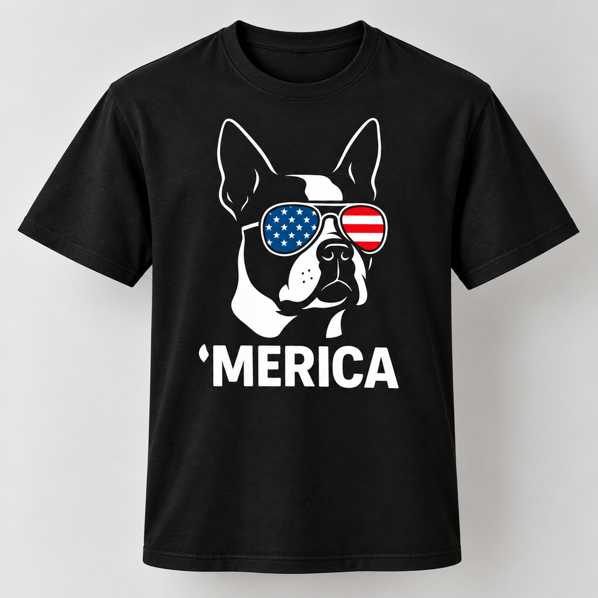 French Bulldog ’Merica Patriotic Graphic T-Shirt American Dog Lover