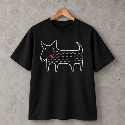 Black Dog Kawaii Graphic T-Shirt, Cute Funny Dog Lover Tee