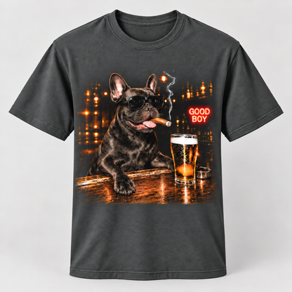 French Bulldog Good Boy Bar Funny Frenchie Tee