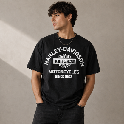 Harley Davidson Motorcycles Since 1903 Vintage Biker Graphic Tee