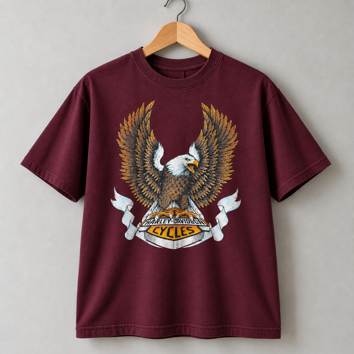 Harley-Davidson Vintage Bald Eagle Motorcycle Biker Graphic T-Shirt