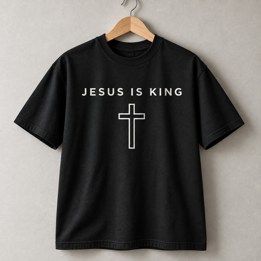 Jesus Is King Christian Cross Faith Graphic T-Shirt