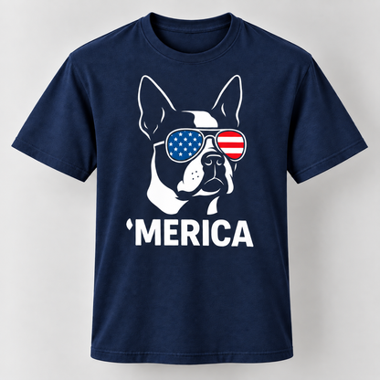 French Bulldog ’Merica Patriotic Graphic T-Shirt American Dog Lover