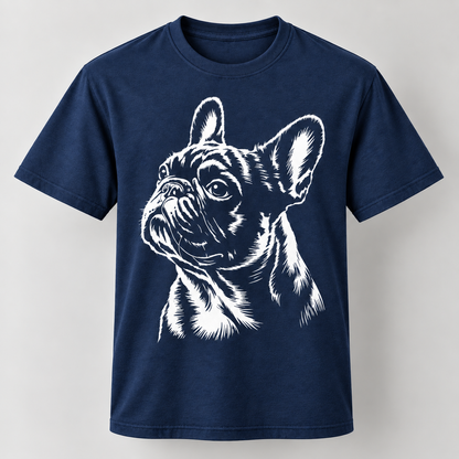 French Bulldog Portrait Graphic T-Shirt Dog Lover Vintage