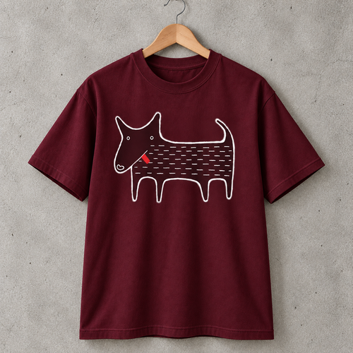 Black Dog Kawaii Graphic T-Shirt, Cute Funny Dog Lover Tee