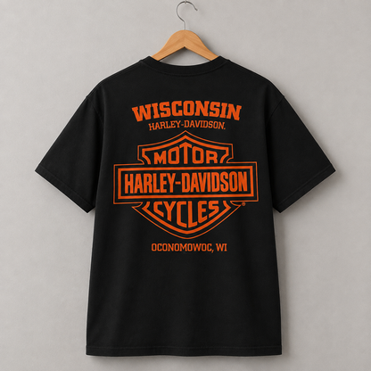 Harley Davidson Wisconsin Motorcycle Graphic Tee Vintage Biker
