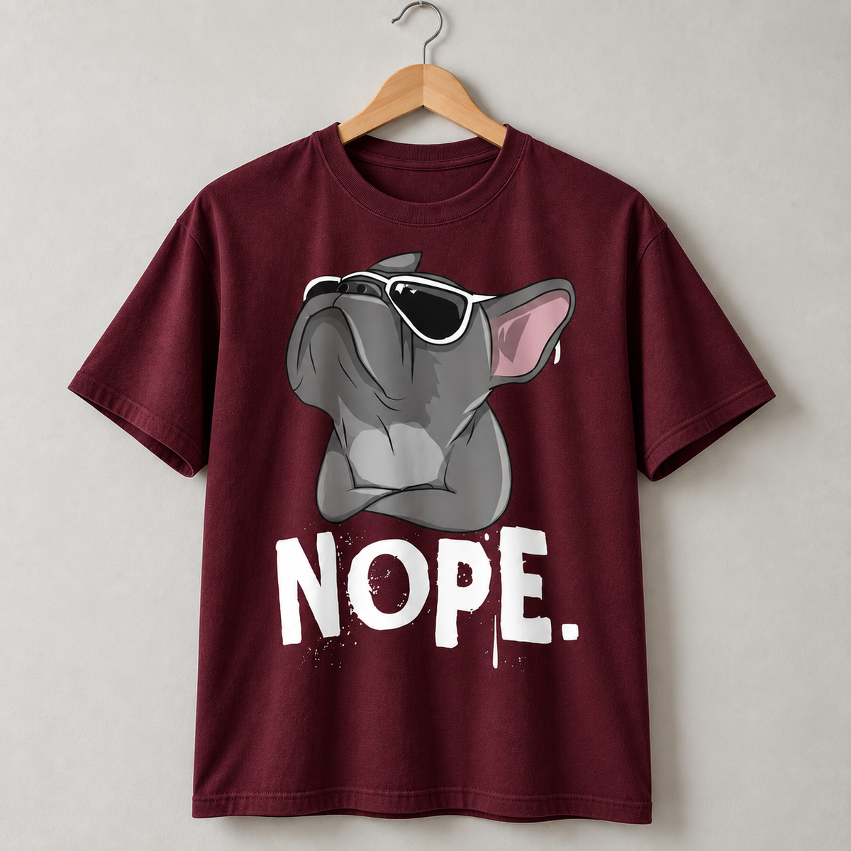 Funny French Bulldog Nope Graphic T-Shirt Frenchie Dog Lover