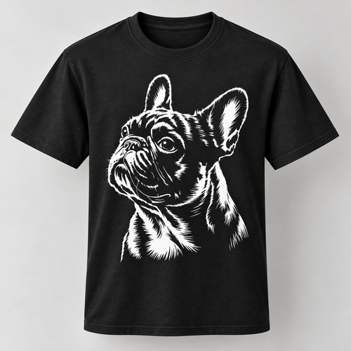 French Bulldog Portrait Graphic T-Shirt Dog Lover Vintage