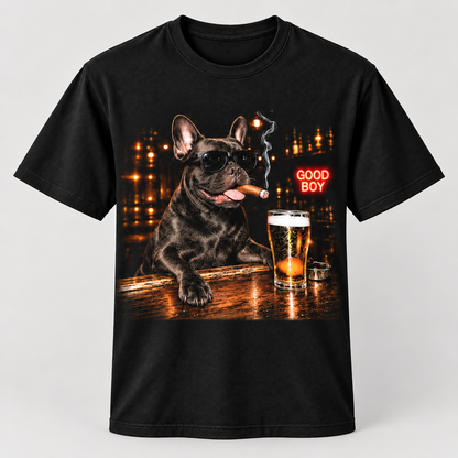 French Bulldog Good Boy Bar Funny Frenchie Tee