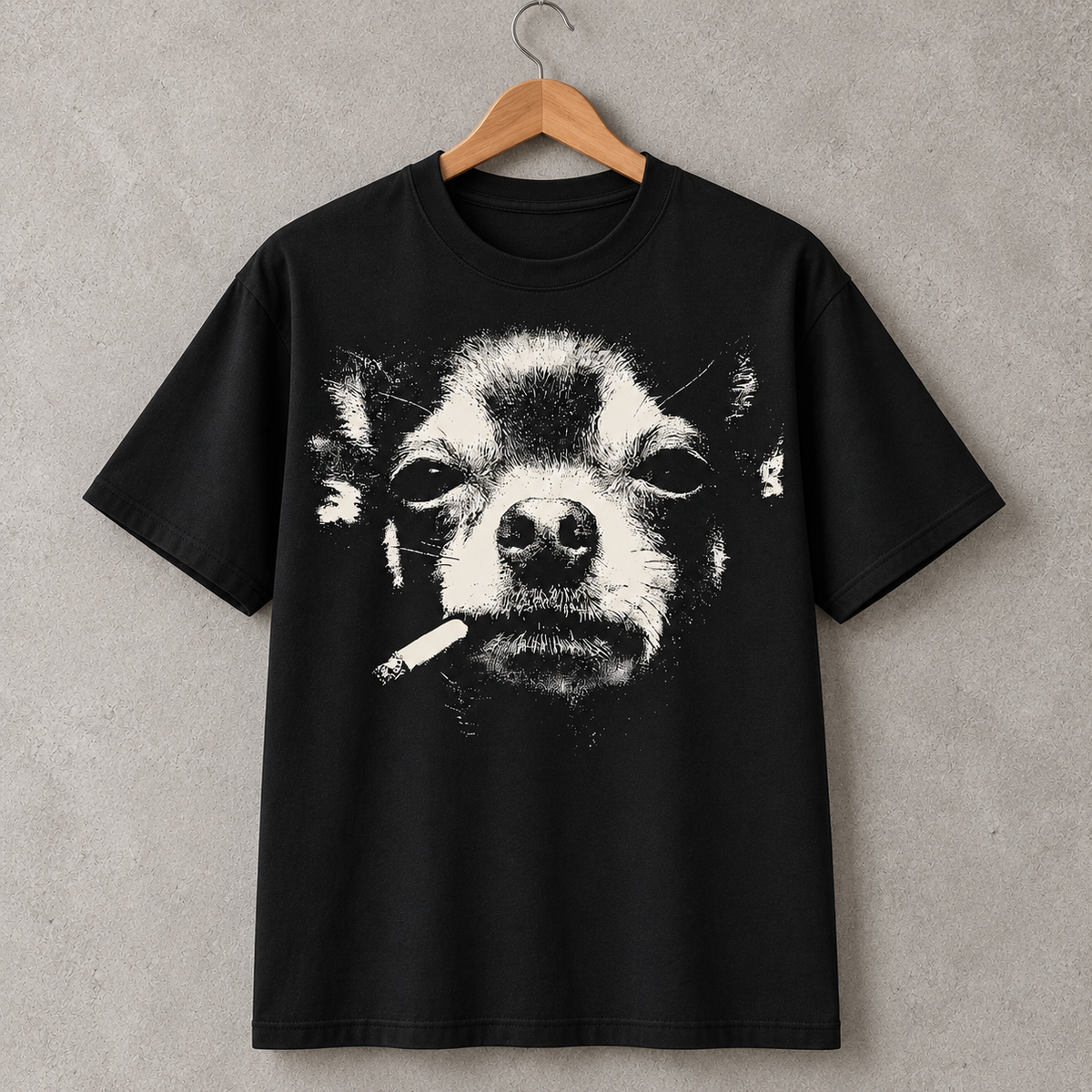 Chihuahua Smoking Dog T-Shirt, Funny Grunge Graphic Tee