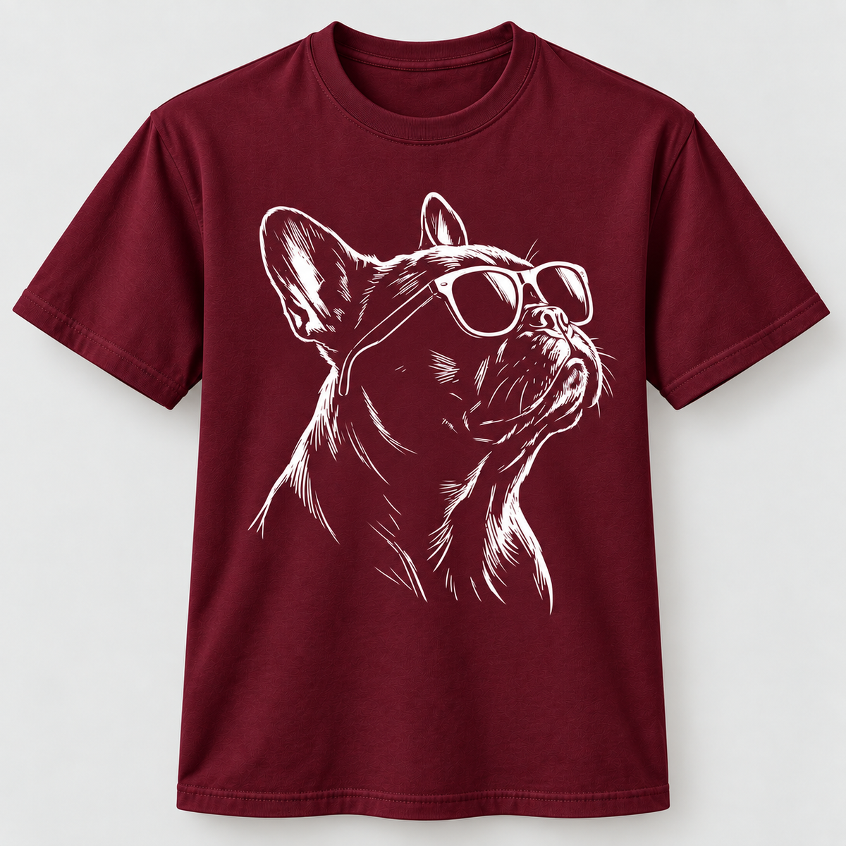 Retro Frenchie with Shades T-Shirt, French Bulldog Portrait Dog Mom Dad Gift