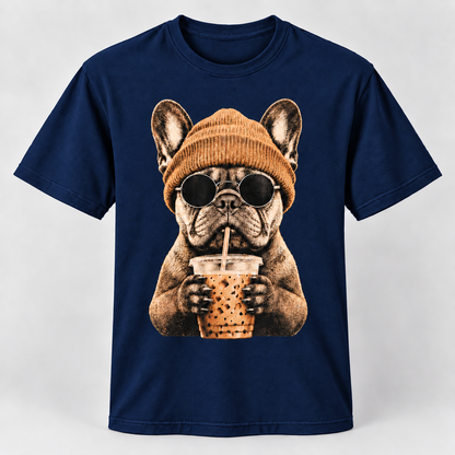 French Bulldog Boba Tea Graphic Tee – Funny Frenchie Shirt