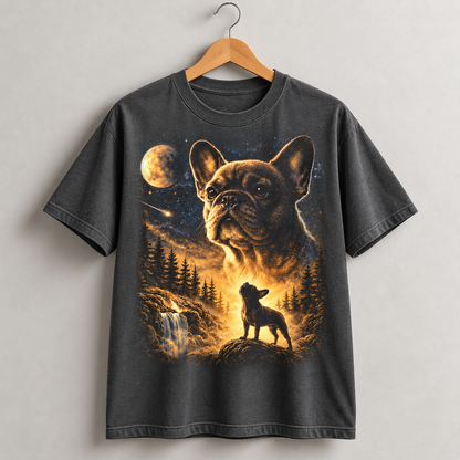 French Bulldog Moonlight Wilderness Graphic T-Shirt Dog Lover