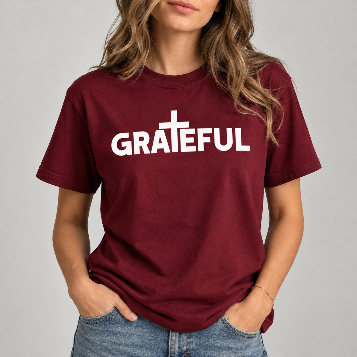 Jesus Christian Grateful Cross T-Shirt, Faith Graphic Tee
