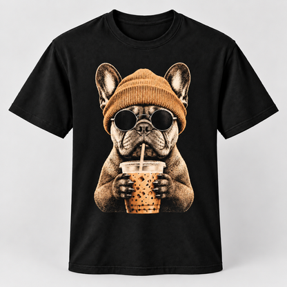 French Bulldog Boba Tea Graphic Tee – Funny Frenchie Shirt