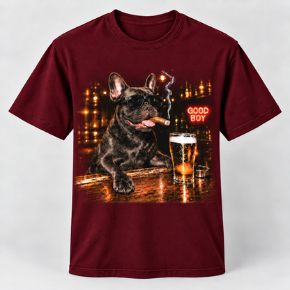 French Bulldog Good Boy Bar Funny Frenchie Tee