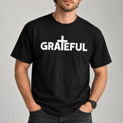 Jesus Christian Grateful Cross T-Shirt, Faith Graphic Tee