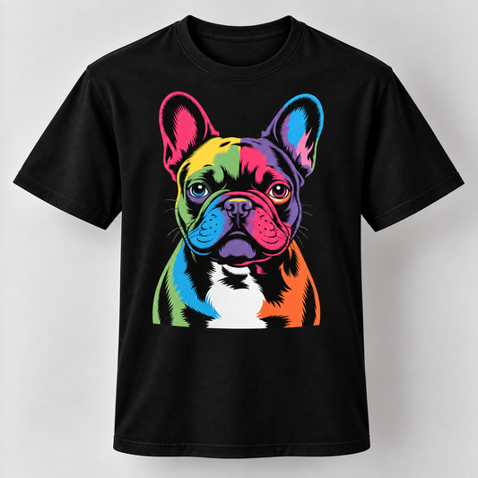 Colorful French Bulldog Graphic T-Shirt – Frenchie Dog Lover