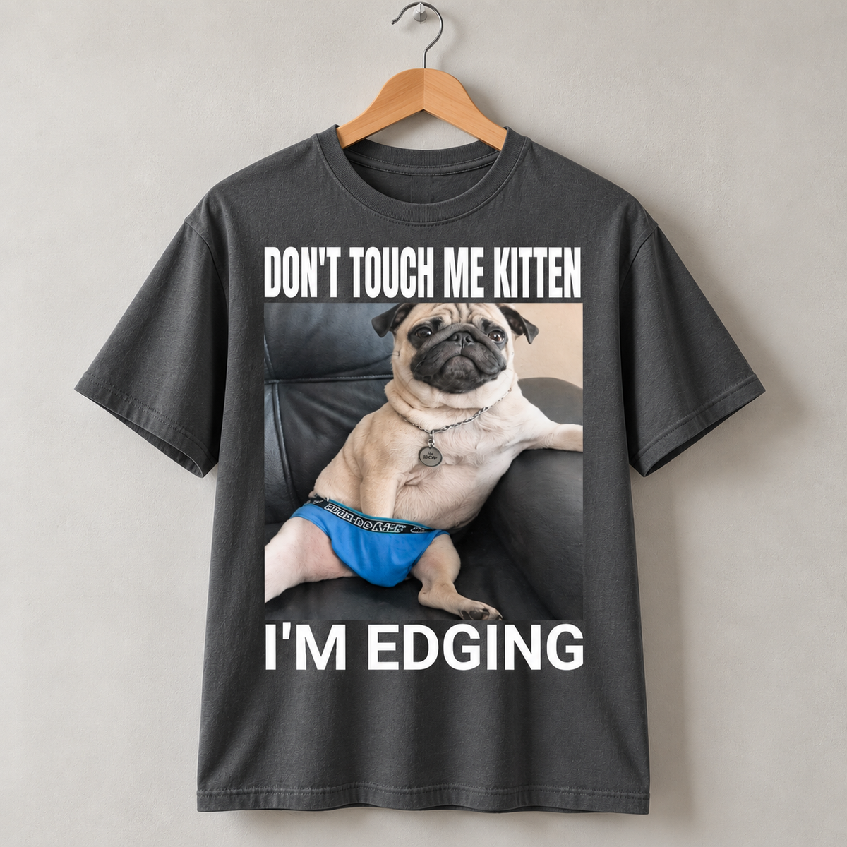 Funny Pug Don’t Touch Me Kitten Meme T-Shirt for Pug Lovers