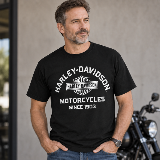 Harley Davidson Motorcycles Since 1903 Vintage Biker Graphic Tee