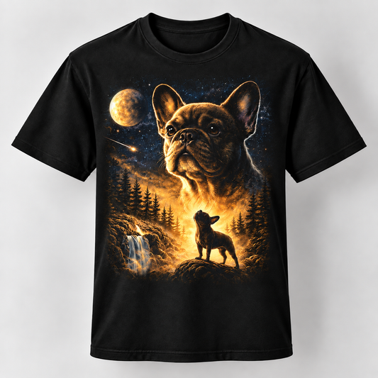 French Bulldog Moonlight Wilderness Graphic T-Shirt Dog Lover