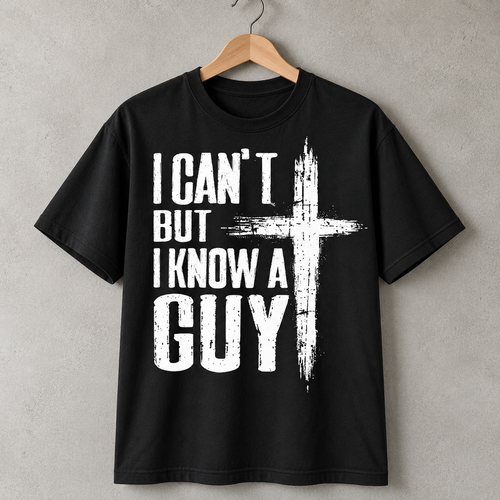 I Can't But I Know a Guy Jesus Christian T-Shirt, Cross Faith Tee