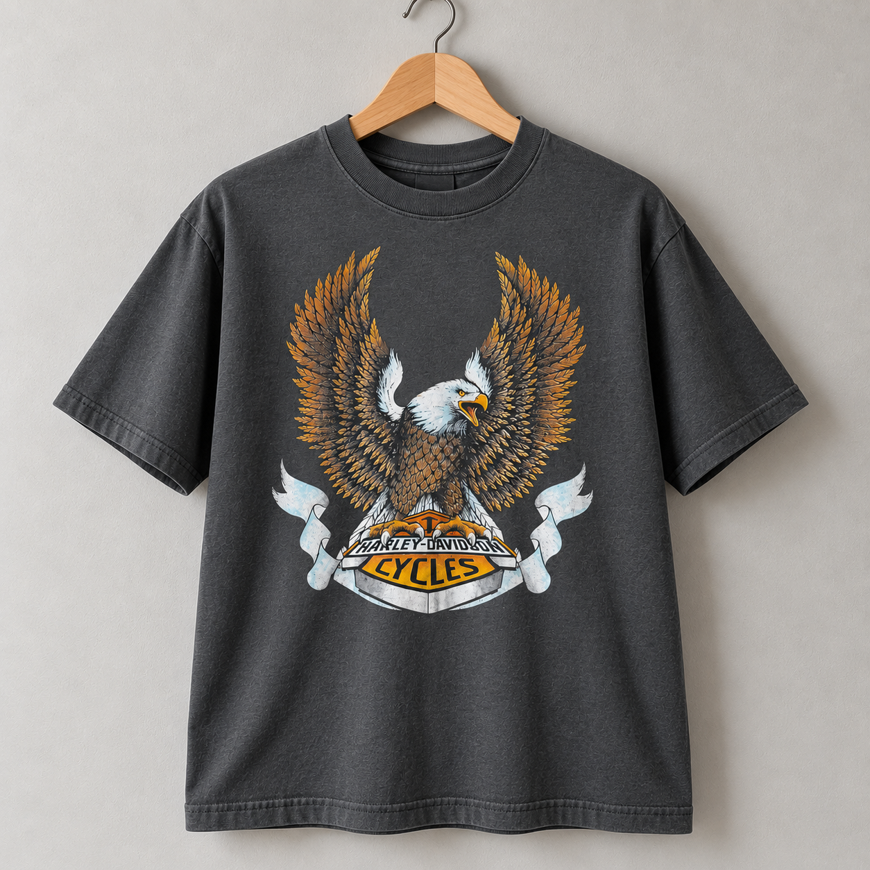 Harley-Davidson Vintage Bald Eagle Motorcycle Biker Graphic T-Shirt