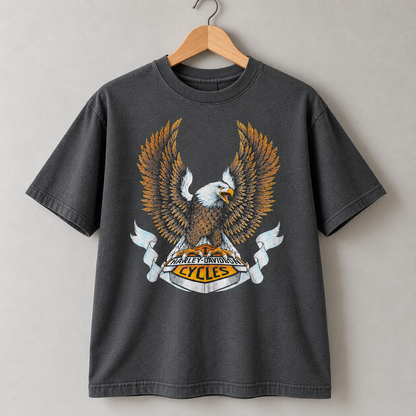 Harley-Davidson Vintage Bald Eagle Motorcycle Biker Graphic T-Shirt