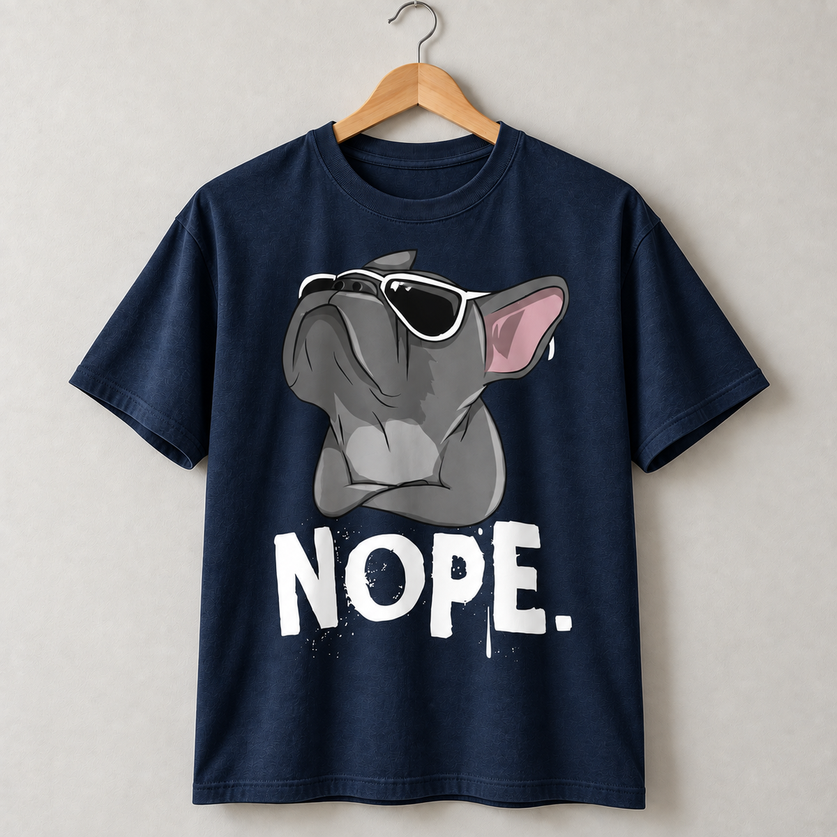 Funny French Bulldog Nope Graphic T-Shirt Frenchie Dog Lover