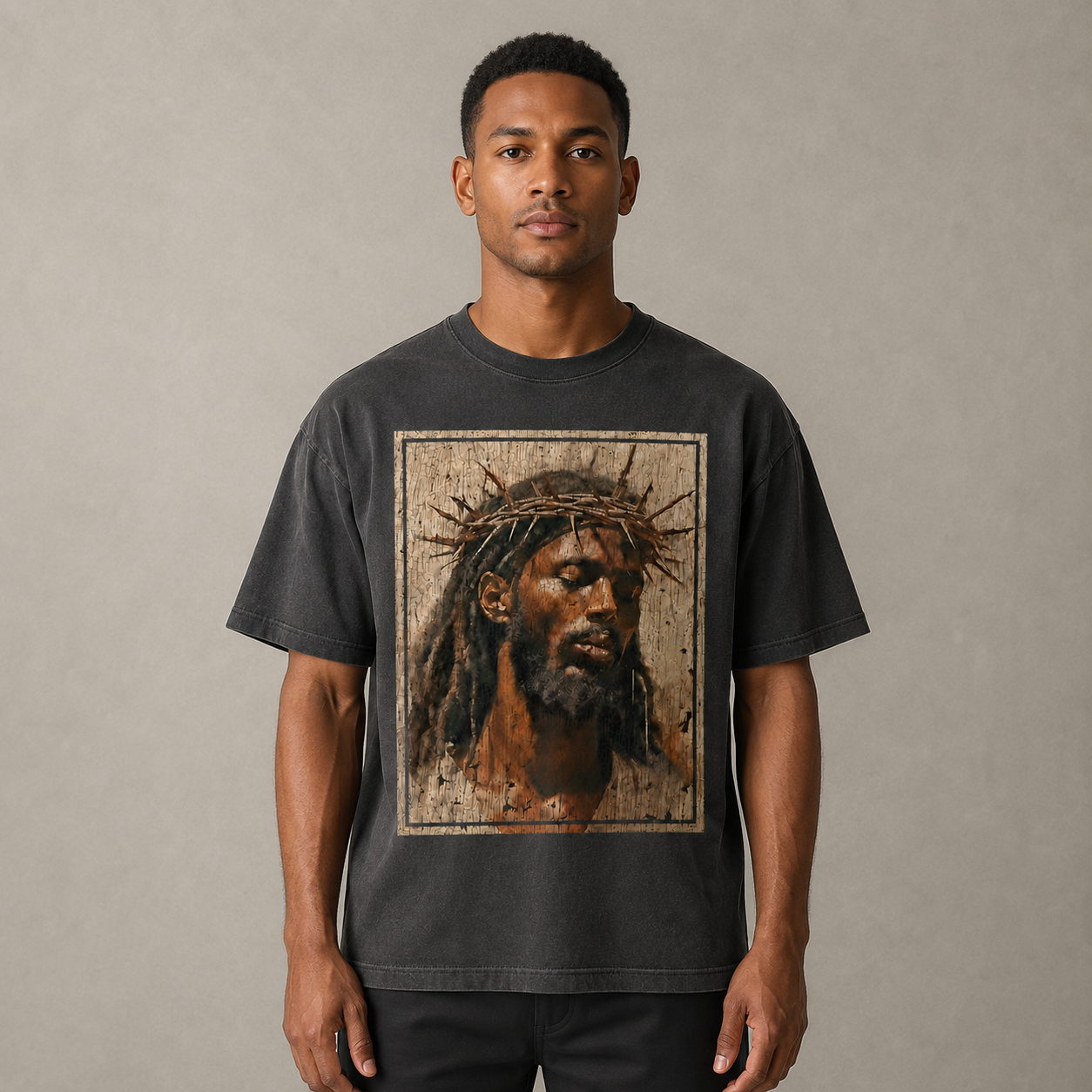 Jesus Crown of Thorns Graphic T-Shirt – Vintage Christian Faith Tee