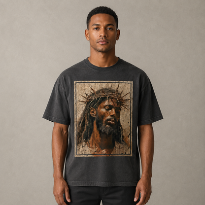 Jesus Crown of Thorns Graphic T-Shirt – Vintage Christian Faith Tee
