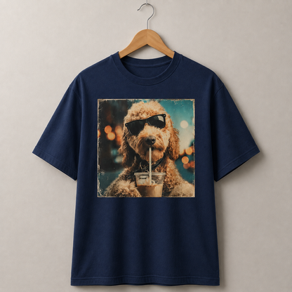 Dog Coffee Lover Graphic T-Shirt Vintage Style
