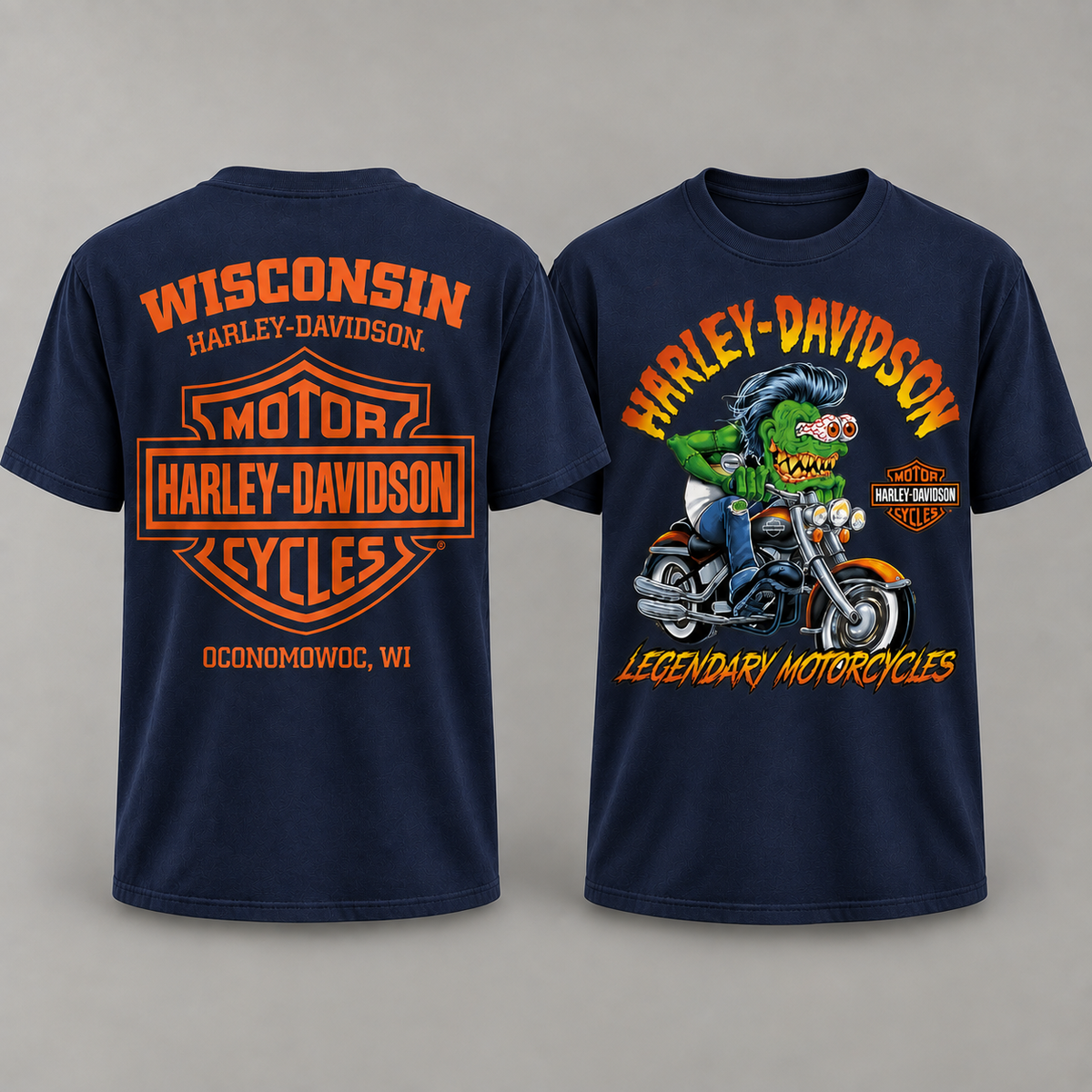 Harley Davidson Wisconsin Motorcycle Graphic Tee Vintage Biker