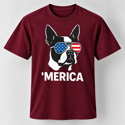French Bulldog ’Merica Patriotic Graphic T-Shirt American Dog Lover
