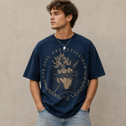 Sacred Heart of Jesus T-Shirt, Catholic Faith Vintage Graphic Tee