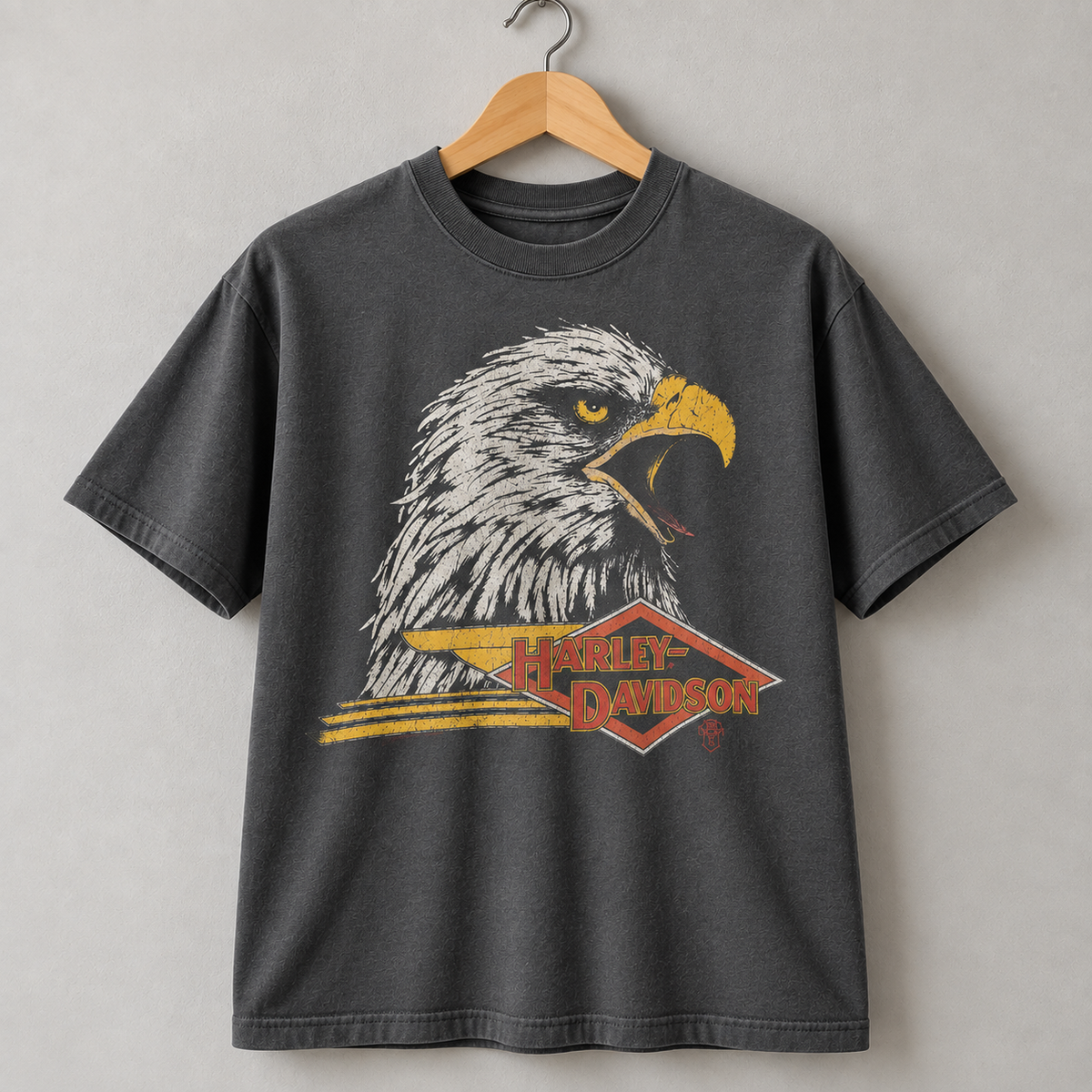 Harley-Davidson Vintage Bald Eagle Motorcycle Biker Graphic T-Shirt