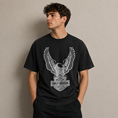 Harley-Davidson Eagle Graphic T-Shirt – Classic Motorcycles Biker Tee Unisex