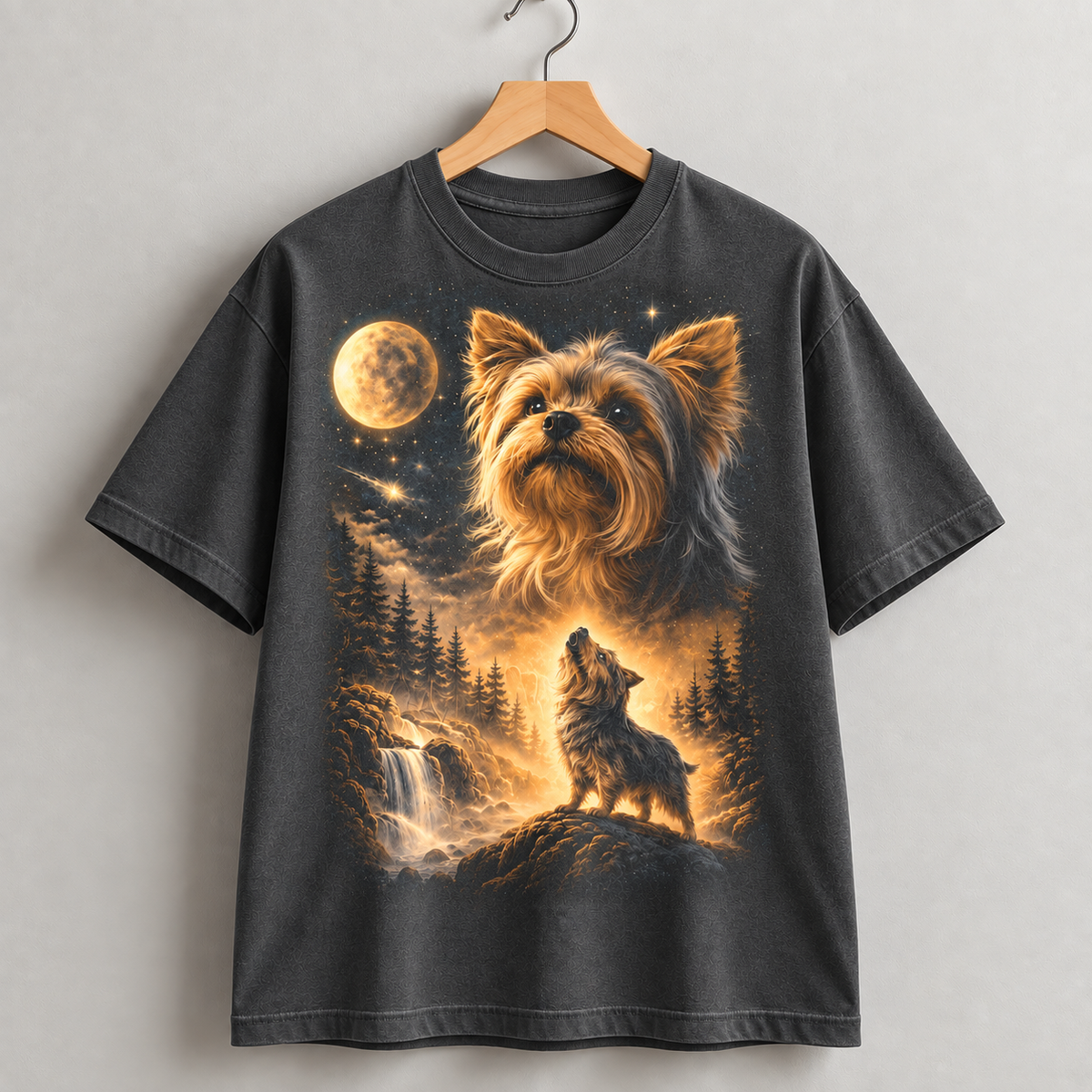 Yorkshire Terrier T-Shirt, Yorkie Moonlight Dog Graphic Tee