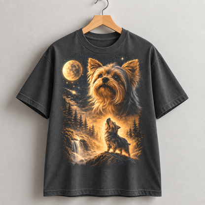 Yorkshire Terrier T-Shirt, Yorkie Moonlight Dog Graphic Tee